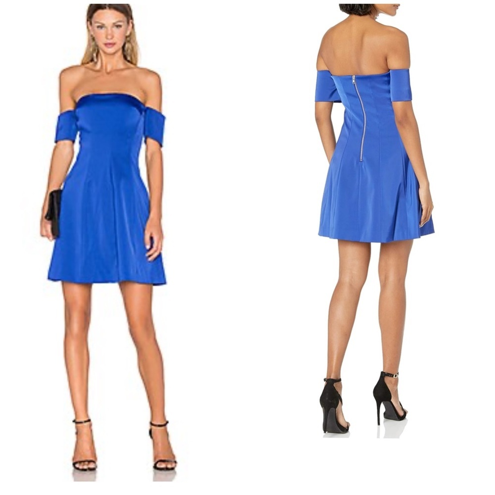 KENDALL + KYLIE Off Shoulder Blue Satin Dress NWT Small